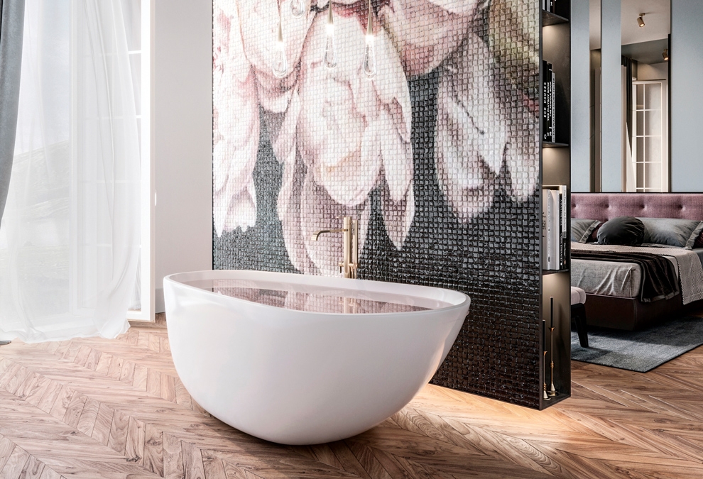 Belle szabadon álló akril kád 170x85 mattfekete előlappal